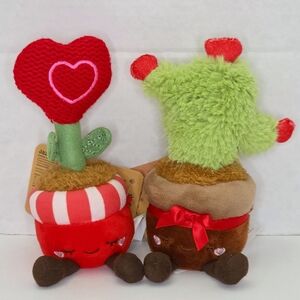Cute Plush Heart and Cactus Duo